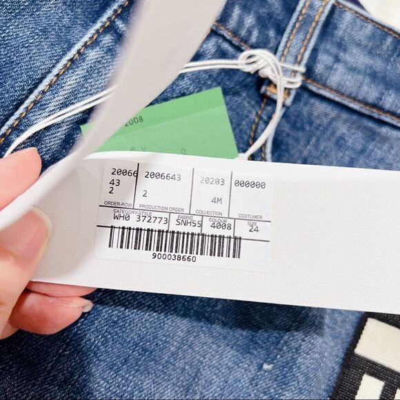 Stella McCartney Womens Dark Stone Logo Jeans - Sky Blue Size 24 - Picture 10 of 12